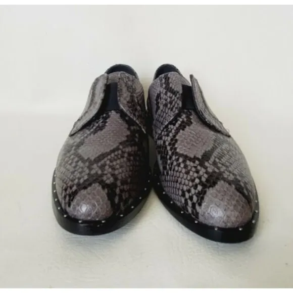 Freda Salvador Wear D'Orsay Laceless Derby in Charcol Snake Oxford Sz 6