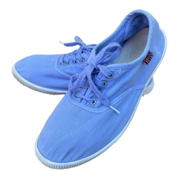 Free City 90's Light Blue Canvas Lace Up Sneakers Size 10 US