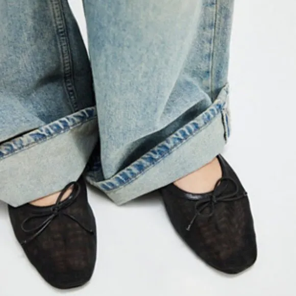Free People Arissa Sheer Mesh Flats NWT *