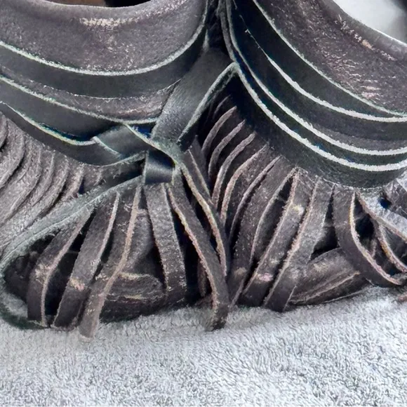 Free People Eastwood Moccasin Leather with Leather Wrap Striped Size EU 38 US 8