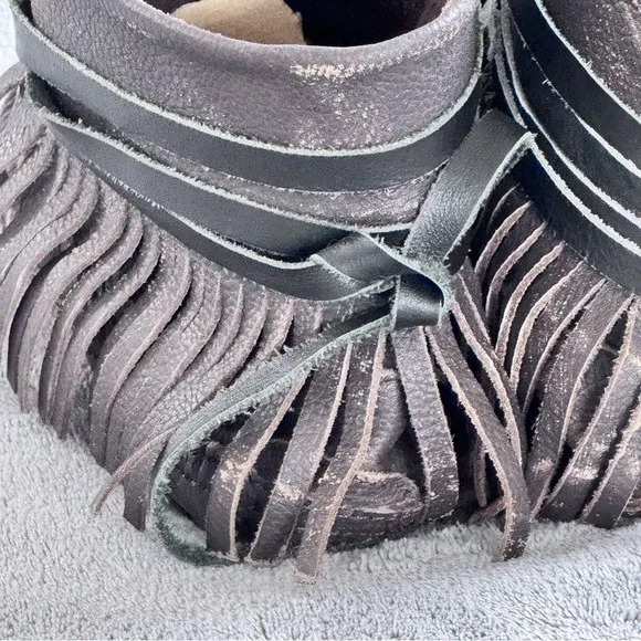 Free People Eastwood Moccasin Leather with Leather Wrap Striped Size EU 38 US 8