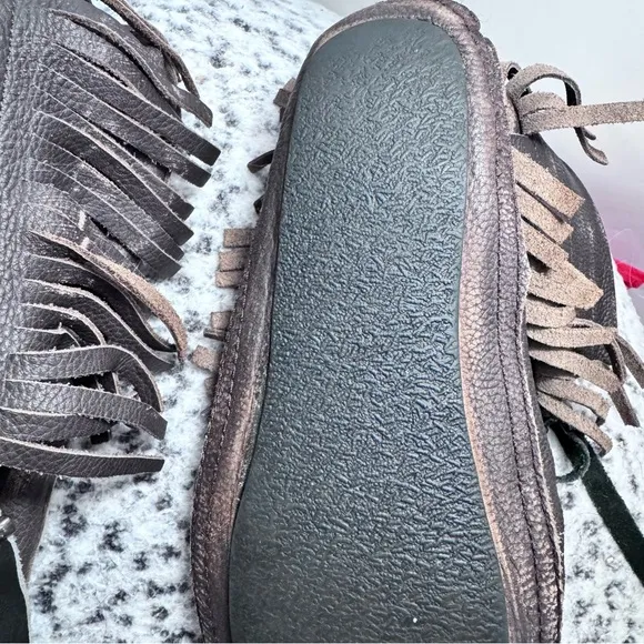 Free People Eastwood Moccasin Leather with Leather Wrap Striped Size EU 38 US 8