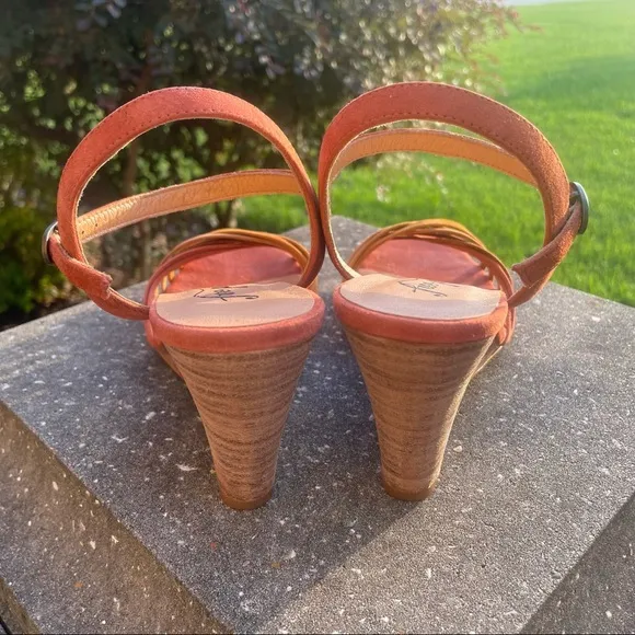 Free People Golden Hour Leather Wedges Size 9
