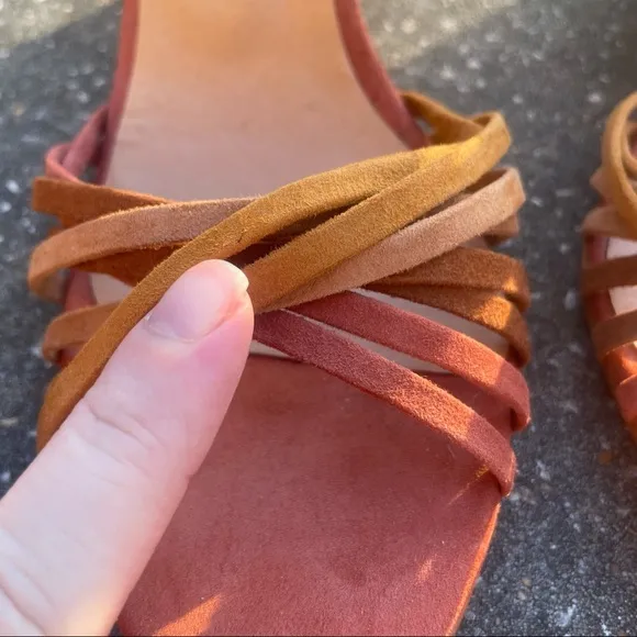 Free People Golden Hour Leather Wedges Size 9