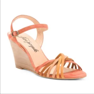 Free People Golden Hour Leather Wedges Size 9