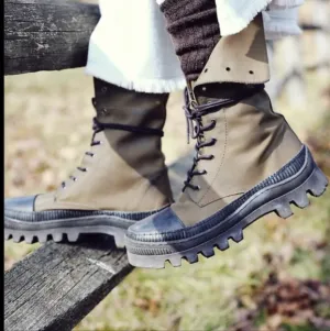 Free People • Goldie lug sole boot khaki green/black | combat boots