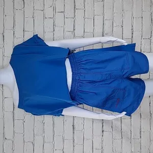 Free People Intimately Perfect Pima Cotton Boxer &amp; Cropped Top Set Cobalt - NWT
