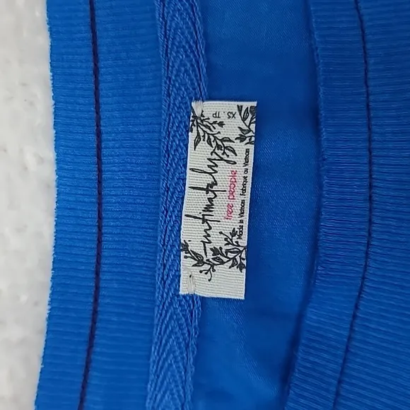 Free People Intimately Perfect Pima Cotton Boxer &amp; Cropped Top Set Cobalt - NWT
