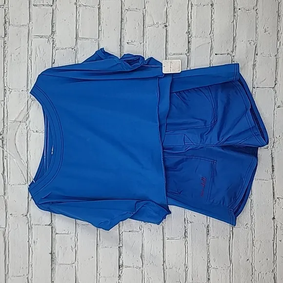 Free People Intimately Perfect Pima Cotton Boxer &amp; Cropped Top Set Cobalt - NWT