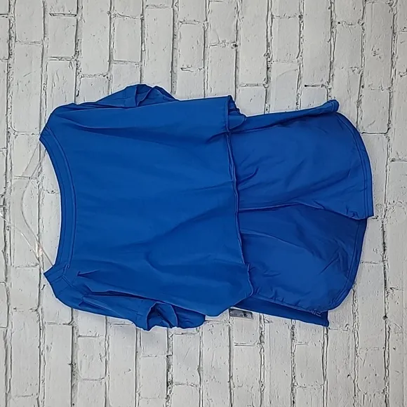 Free People Intimately Perfect Pima Cotton Boxer &amp; Cropped Top Set Cobalt - NWT