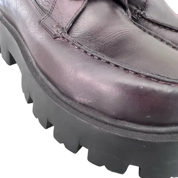 Free People Jones Lug Sole Lace Up Boots Burgundy Size 7 NWOT