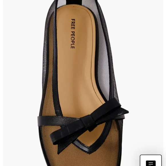 🏷️🏷️Free People Mania Mesh bow black flats 8.5 NWT