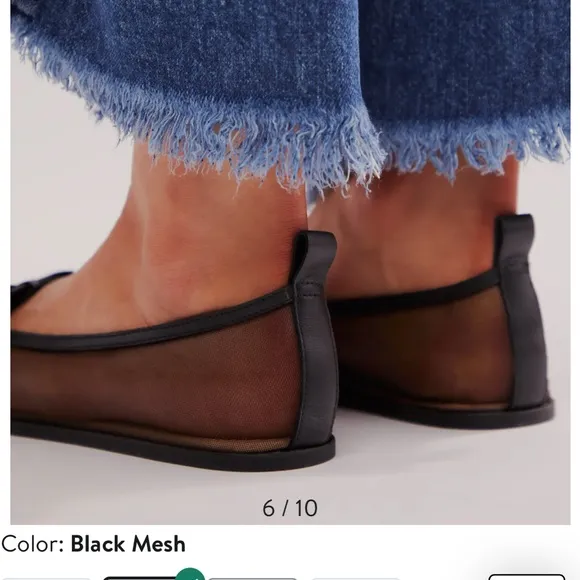 🏷️🏷️Free People Mania Mesh bow black flats 8.5 NWT