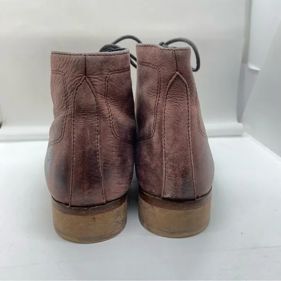Free People Maroon Lace Up Combat Boot