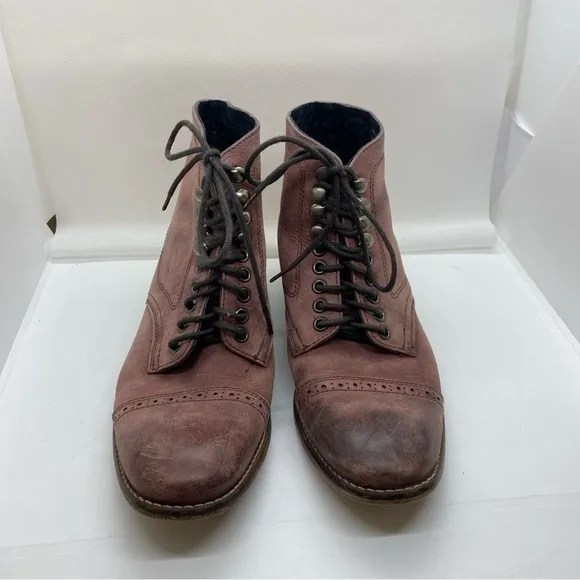 Free People Maroon Lace Up Combat Boot