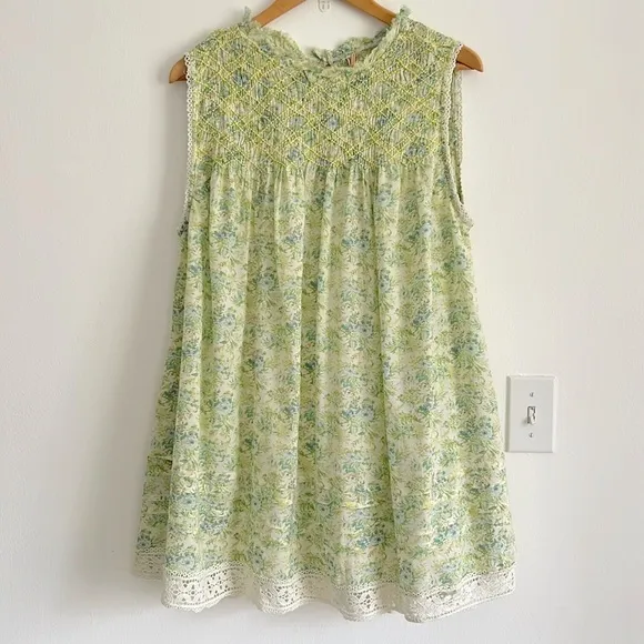 Free People Shea Printed Floral Mini Dress Tunic NWT