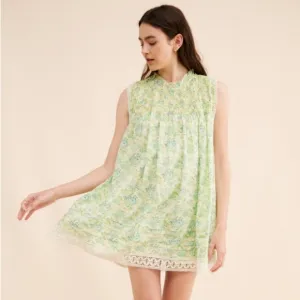 Free People Shea Printed Floral Mini Dress Tunic NWT