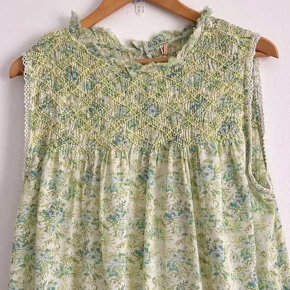 Free People Shea Printed Floral Mini Dress Tunic NWT