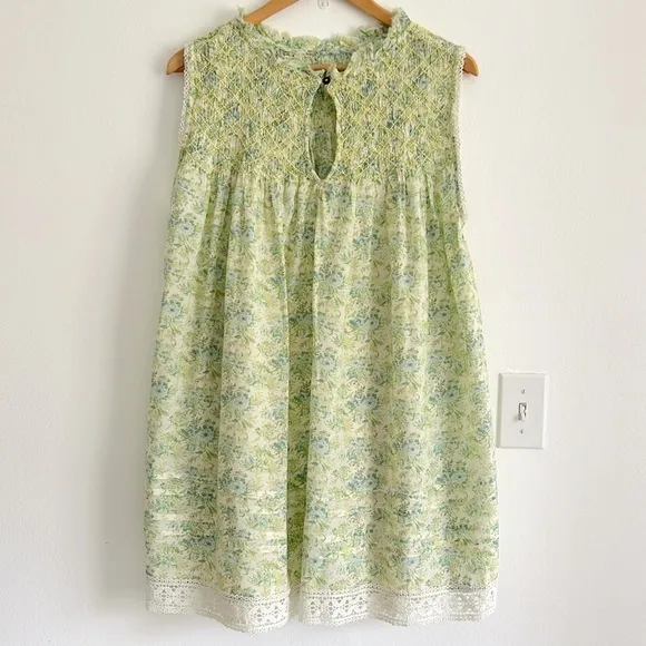 Free People Shea Printed Floral Mini Dress Tunic NWT