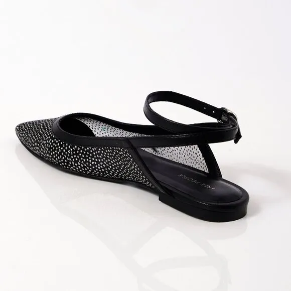 FREE PEOPLE Sheer Glitter Jules Flats / Black