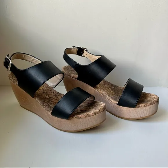 Free People Sydney Brown Vegan Flatform Sandals