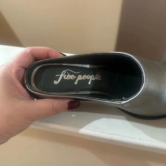Free People Tallulah Western Wedges Women Slip-on Pewter  Color. Size 37.5 /7.5.