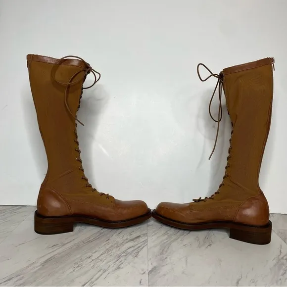 Free People Trickum Brown Lace Up Tall Boot 39