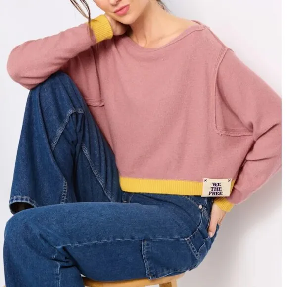 FREE PEOPLE We The Free Into The Blue Pullover / Blue Combo
