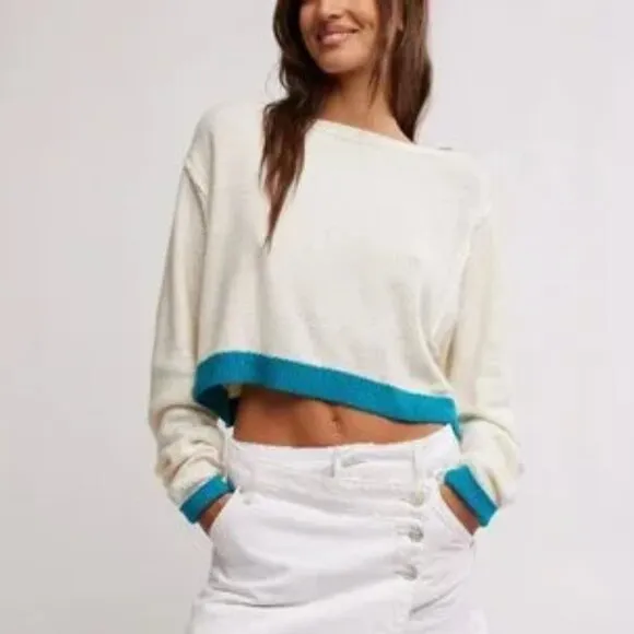 FREE PEOPLE We The Free Into The Blue Pullover / Blue Combo