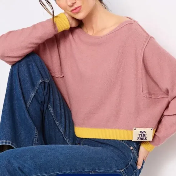 FREE PEOPLE We The Free Into The Blue Pullover / Blue Combo
