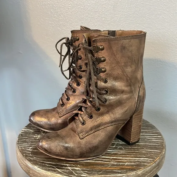 Freebird By Steven Hollis Lace Up Leather Heeled Boots