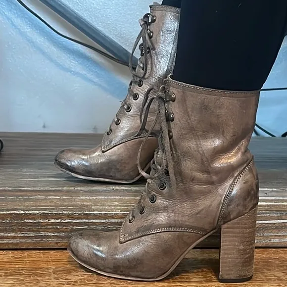 Freebird By Steven Hollis Lace Up Leather Heeled Boots