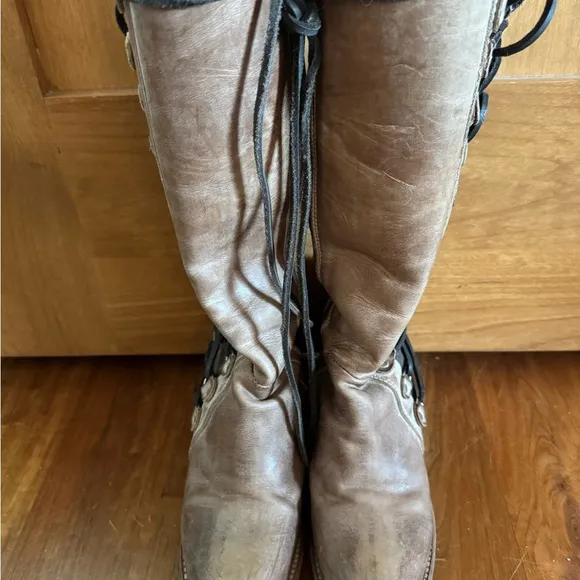 FREEBIRD Chapelle: Brown Leather Lace-Up Boots