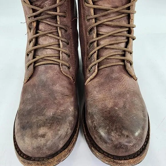 FREEBIRD BY STEVEN CHARLIE WOMENS BOOTS US 7 BROWN DISTRESS LACE-UP COMBAT BOOT