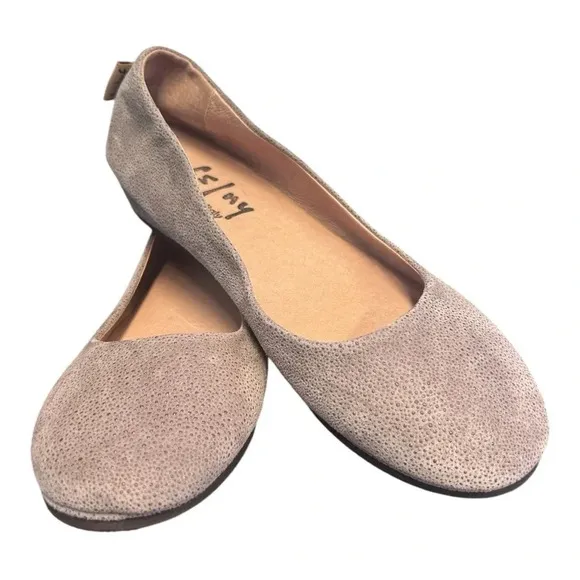 French Sole fs/ny Textured Suede Zeppa Taupe Stingray Slip On Wedges Neutral