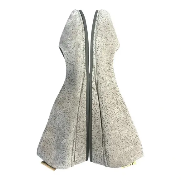 French Sole fs/ny Textured Suede Zeppa Taupe Stingray Slip On Wedges Neutral