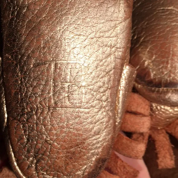 Freshly Picked Baby Gold bow Moccasins extra soft fine Leather