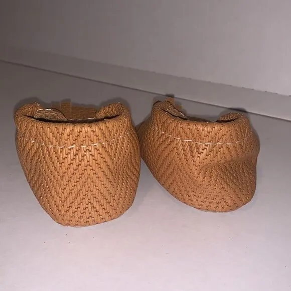 Freshly picked basket weave moccasins crib shoes
