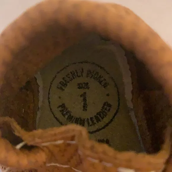 Freshly picked basket weave moccasins crib shoes