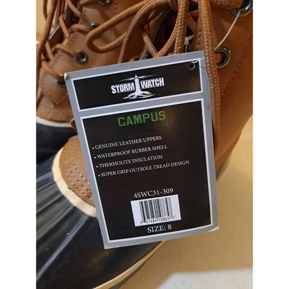 Frogg Toggs Men's Storm Watch Campus Lace-up Boots size 8