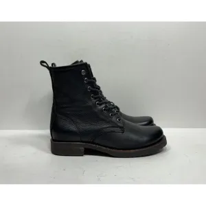 Frye Black Soft Leather Veronica Combat Boots Leather Lined 3476276 Women’s 7 B