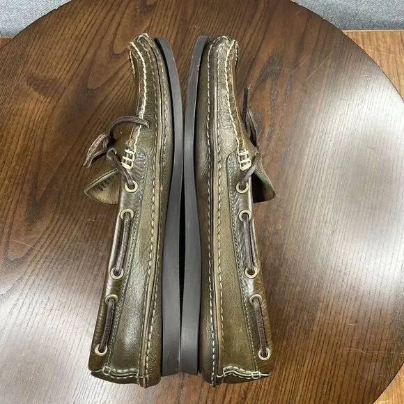 Frye Boat Shoes Mens Size 11 Green Brown Tone Comfort‎ Moc Toe  Loafer 80480