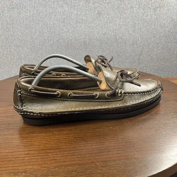 Frye Boat Shoes Mens Size 11 Green Brown Tone Comfort‎ Moc Toe  Loafer 80480