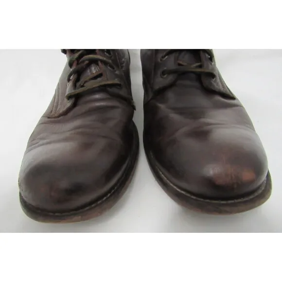 Frye Brown Leather Tyler Lace Up Boots Size 9.5 D EUC