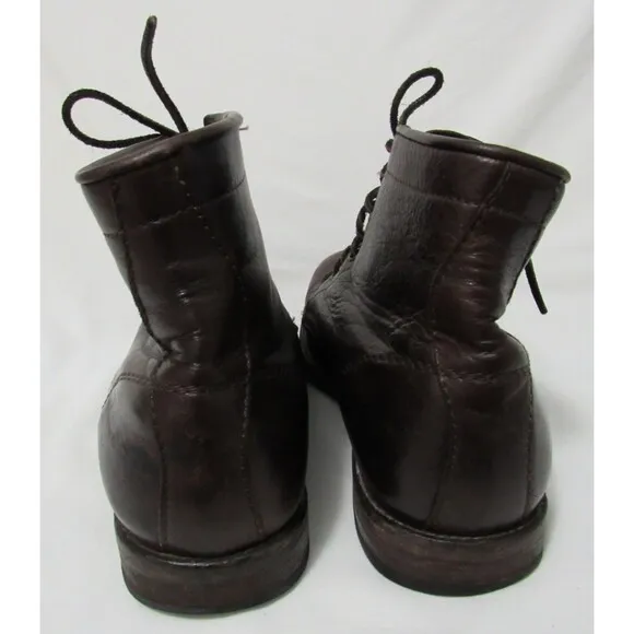 Frye Brown Leather Tyler Lace Up Boots Size 9.5 D EUC