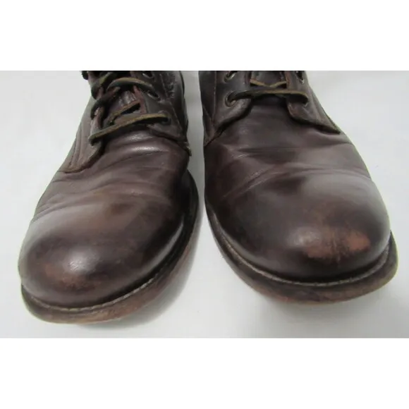 Frye Brown Leather Tyler Lace Up Boots Size 9.5 D EUC