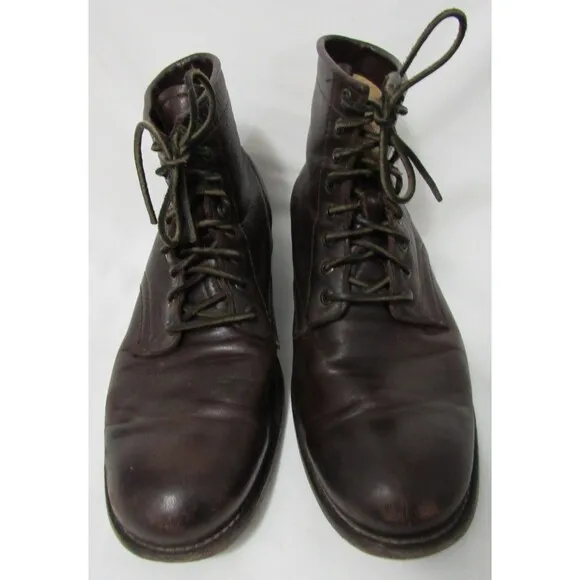 Frye Brown Leather Tyler Lace Up Boots Size 9.5 D EUC