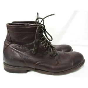 Frye Brown Leather Tyler Lace Up Boots Size 9.5 D EUC