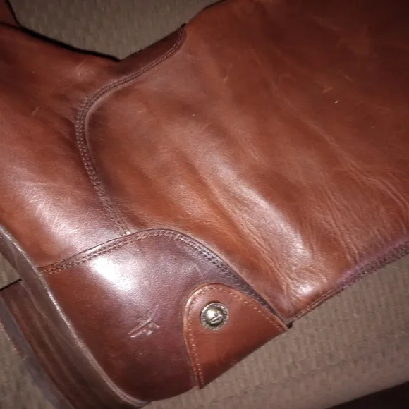 Frye Brown Tall Pull On Leather Distressed Boots 10 Sexy