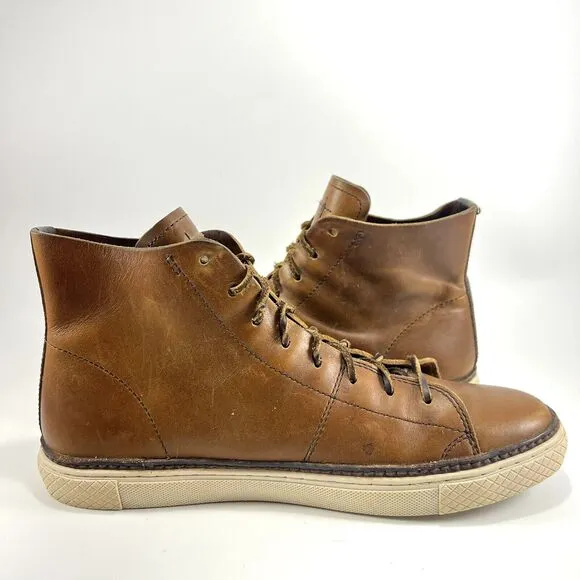 Frye Gates High Top Chukka Boots Mens Size 10 Chestnut Brown Leather Lace Up